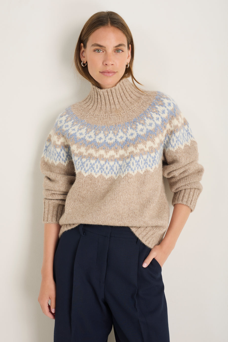 Florence Fairisle Jumper - Oat