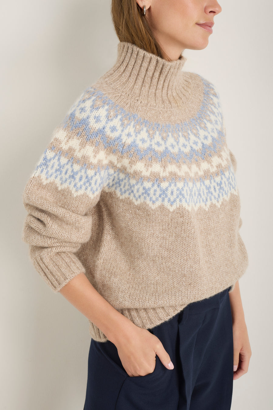 Florence Fairisle Jumper - Oat