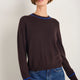 Florence Jumper - Cocoa/Cobalt Blue Trim