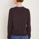 Florence Jumper - Cocoa/Cobalt Blue Trim