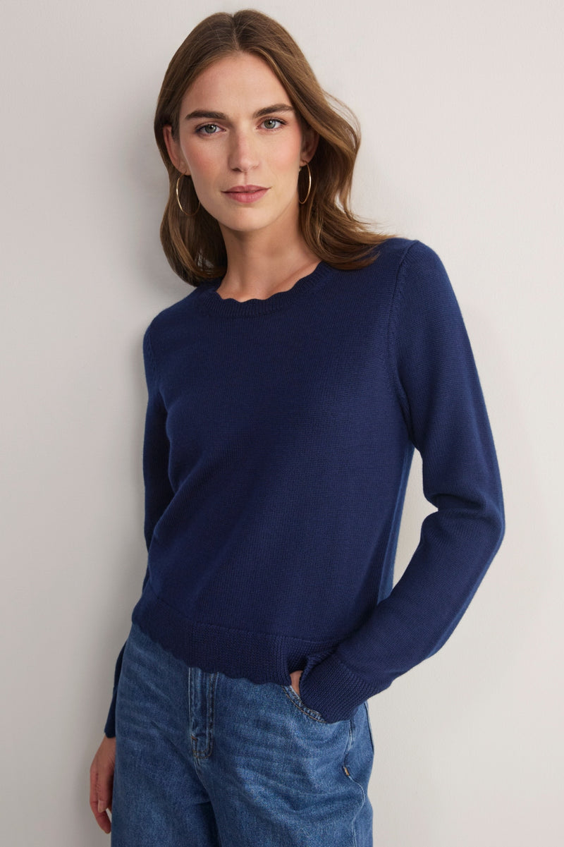 Florentine Scallop Jumper - Midnight