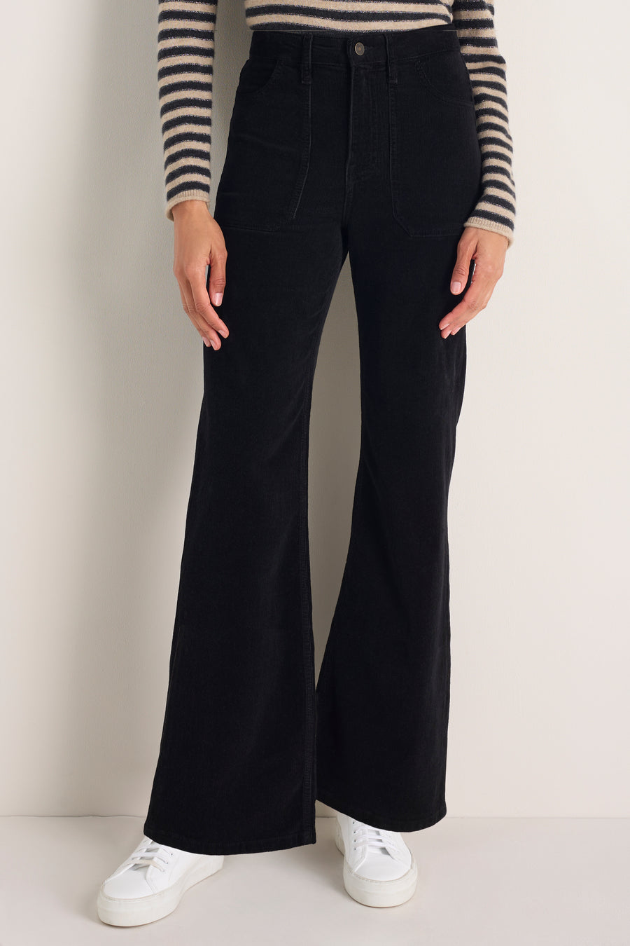 Flossie Carpenter Flare Cord Trouser - Black