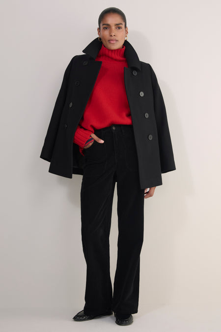 Flossie Carpenter Flare Cord Trouser - Black