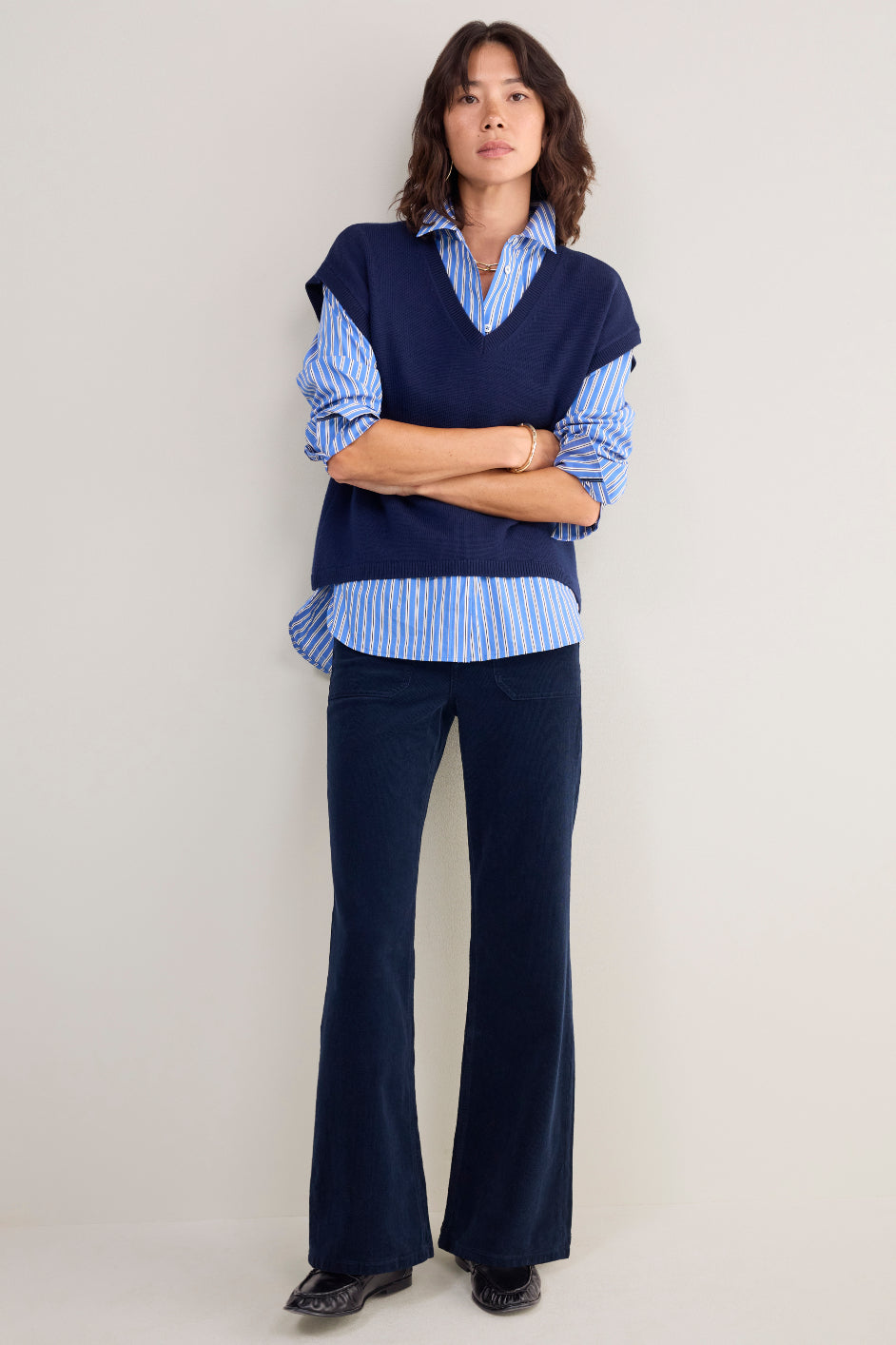 Flossie Carpenter Flare Cord Trouser - Midnight