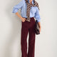 Flossie Carpenter Flare Cord Trouser - Raisin