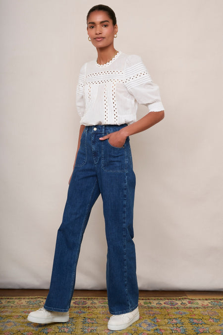 Flossie Carpenter Flare Jean - Mid Wash