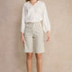 Flossie Carpenter Short - Cocoa/Ecru Stripe