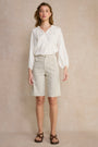 Flossie Carpenter Short - Cocoa/Ecru Stripe