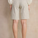 Flossie Carpenter Short - Cocoa/Ecru Stripe