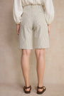 Flossie Carpenter Short - Cocoa/Ecru Stripe