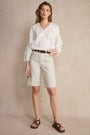 Flossie Carpenter Short - Cocoa/Ecru Stripe