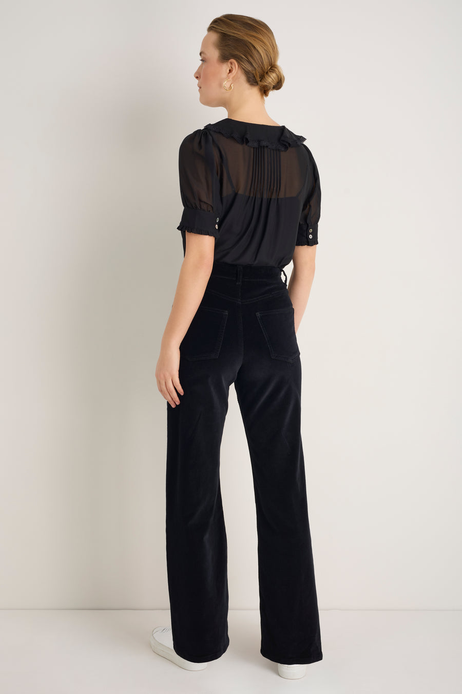 Flossie Cotton Velvet Trouser - Black