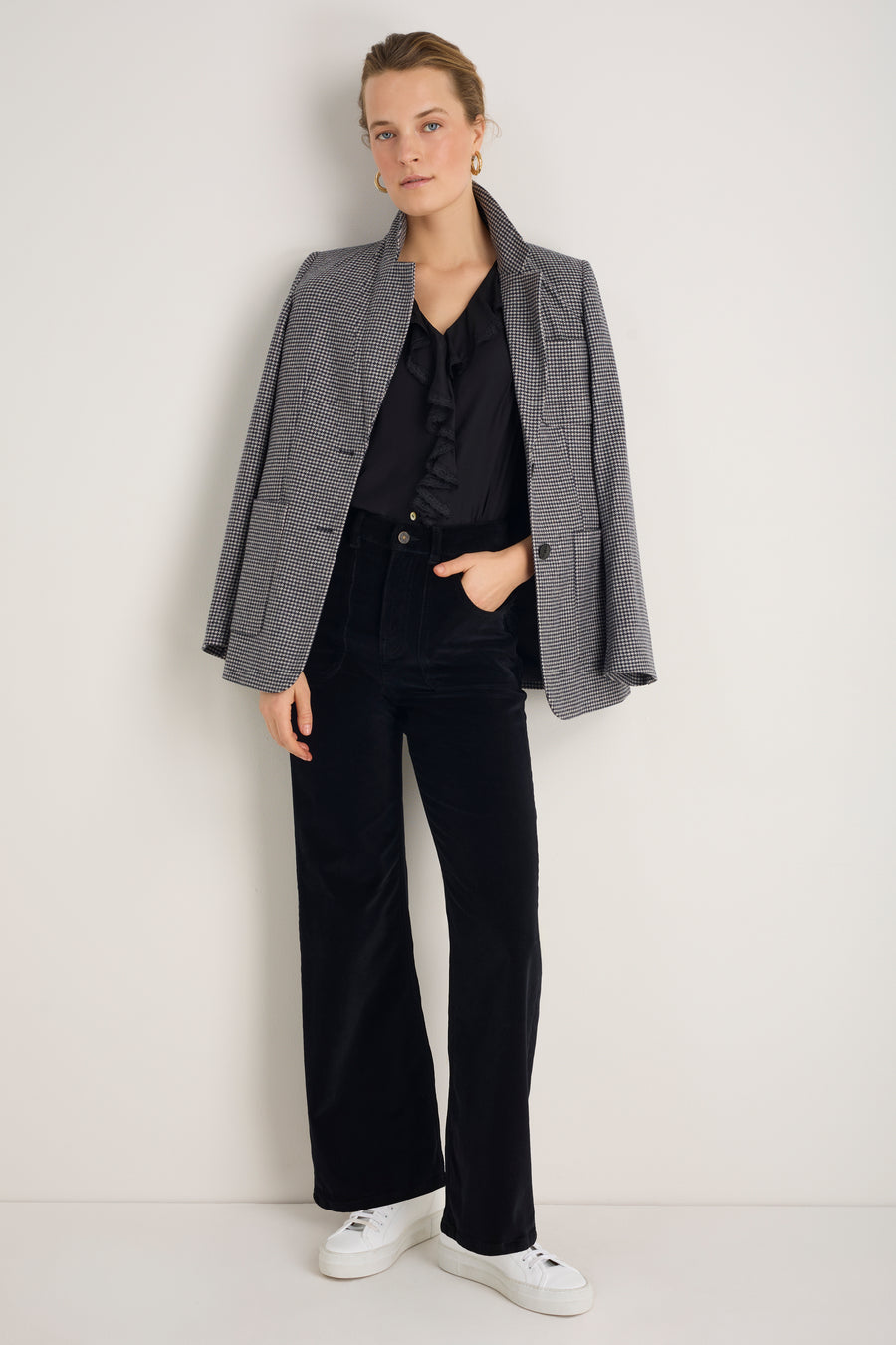 Flossie Cotton Velvet Trouser - Black