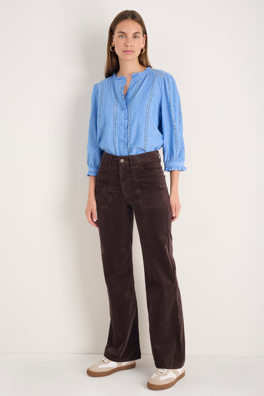 Flossie Cotton Velvet Trouser - Cocoa