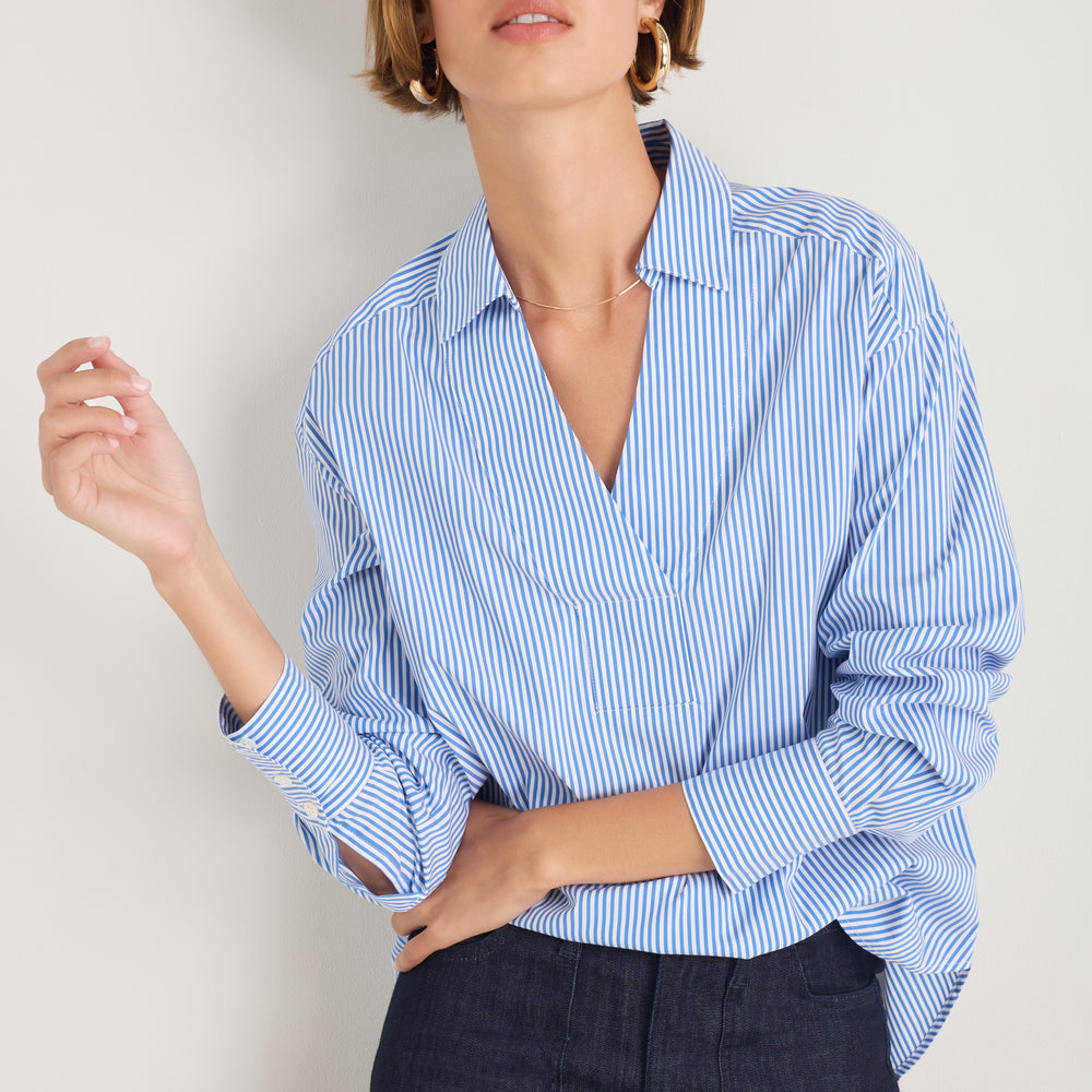 Macey Shirt - Blue/White Stripe