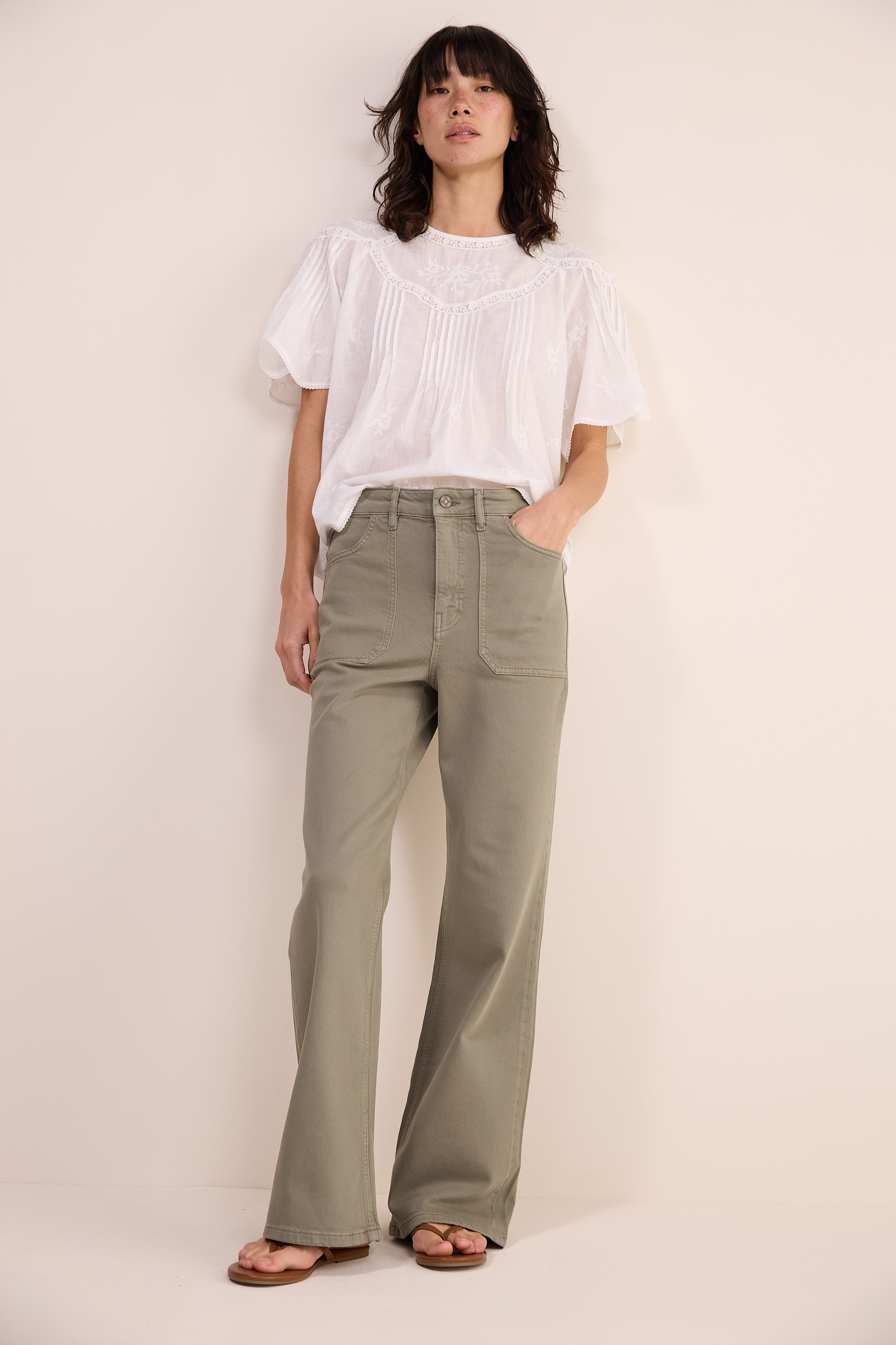 Flossie Flare Jean - Soft Khaki