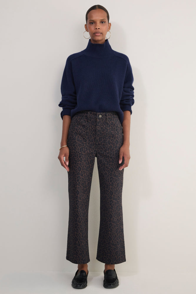 Flossie Kick Flare Jean - Leopard