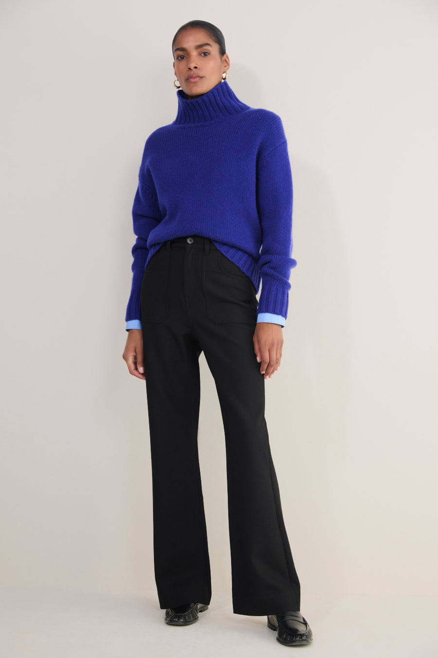Flossie Wool Blend Trouser - Black