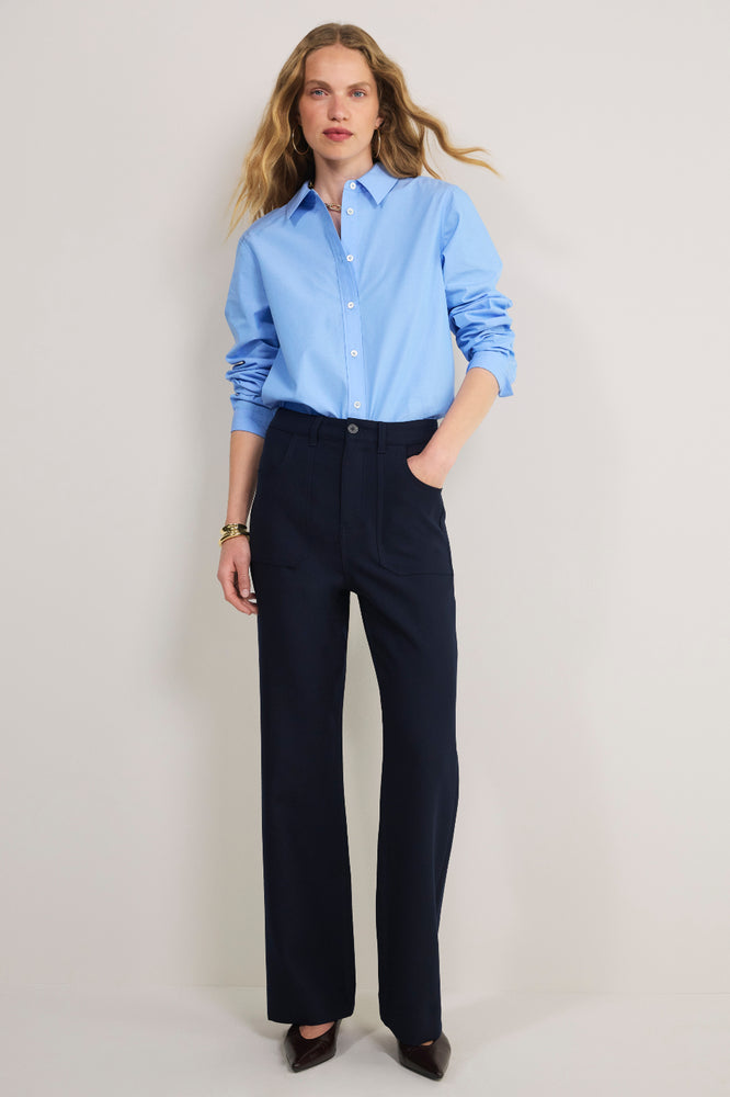 Flossie Wool Blend Trouser - Midnight