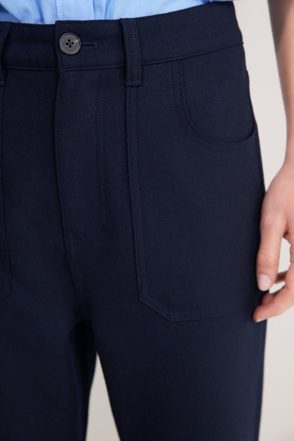 Flossie Wool Blend Trouser - Midnight
