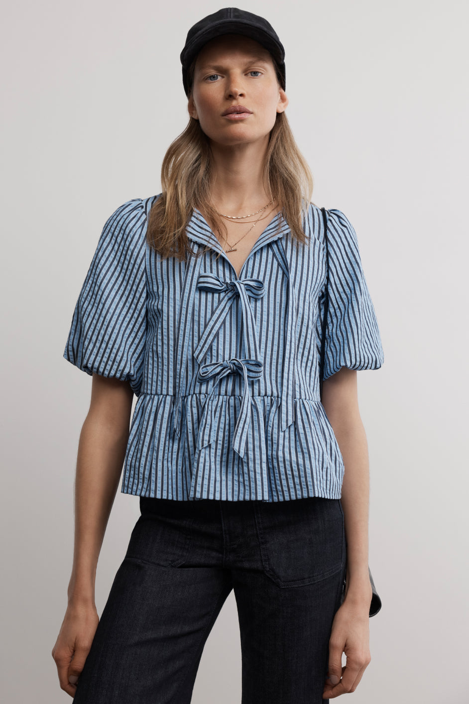 Astrid Top - Blue Stripe