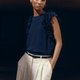 Cath x WYSE Antibes Silk Top - Midnight