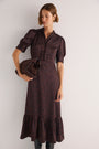 Fabienne Silk Dress - Chocolate Leopard