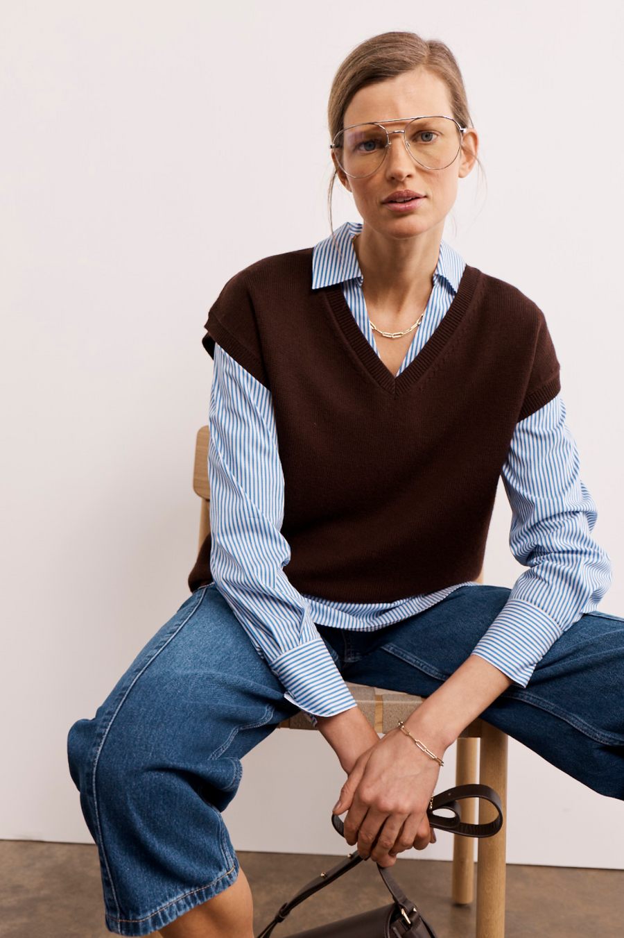 Fleur V-Neck Tank - Cocoa