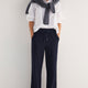 Suzy Side Stripe Trouser - Midnight Pinstripe