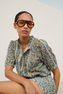 Pansy Pintuck Blouse - Multi Meadow Garden