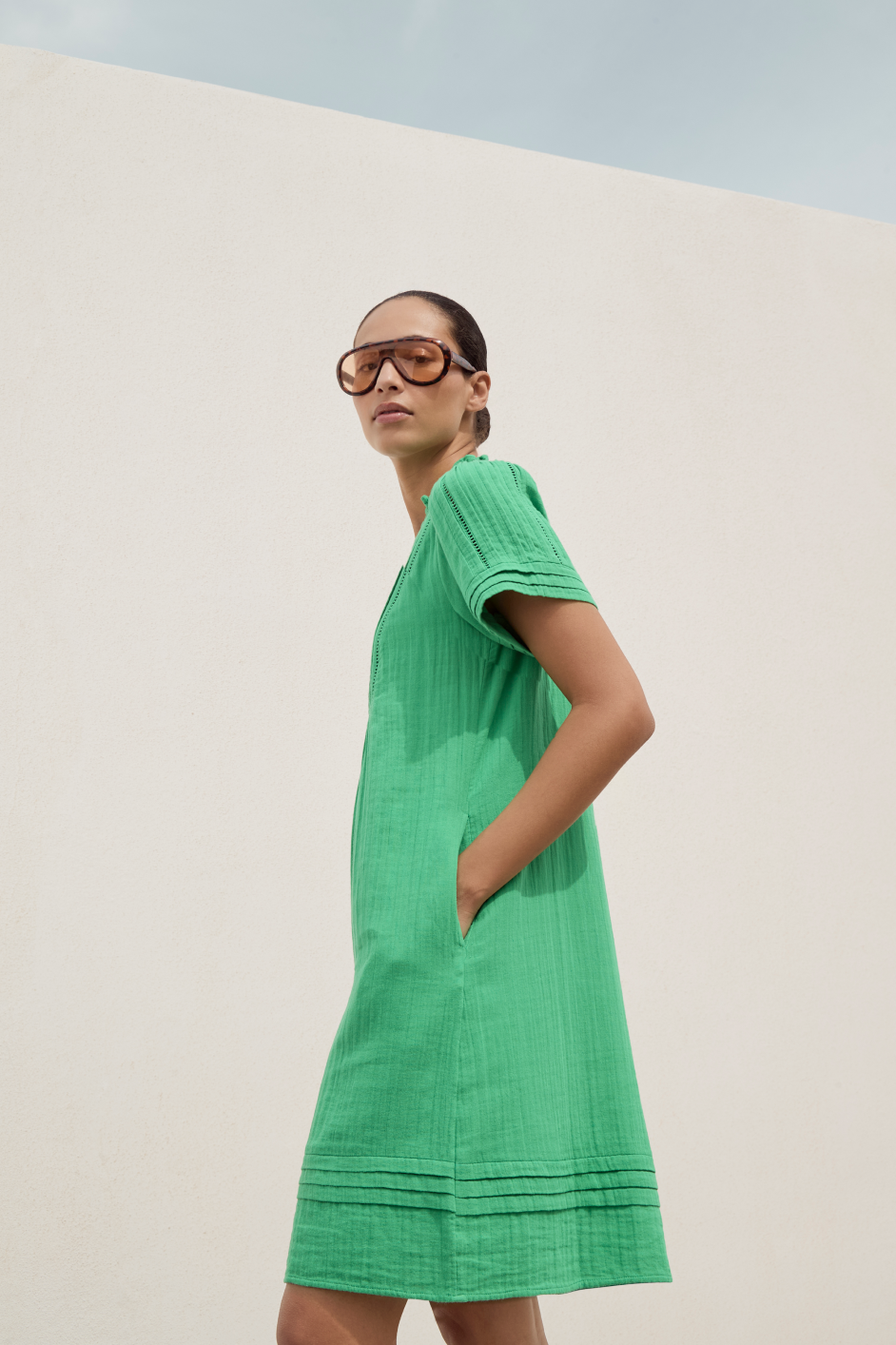 Otti Short Dress - Jade Green