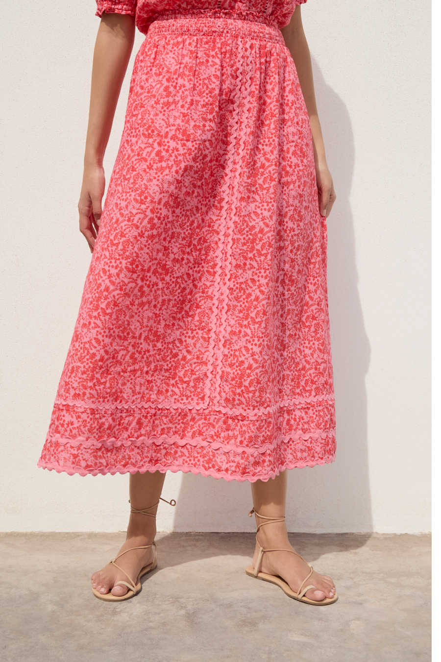 Sophia Skirt - Perfect Pink Daisy Floral