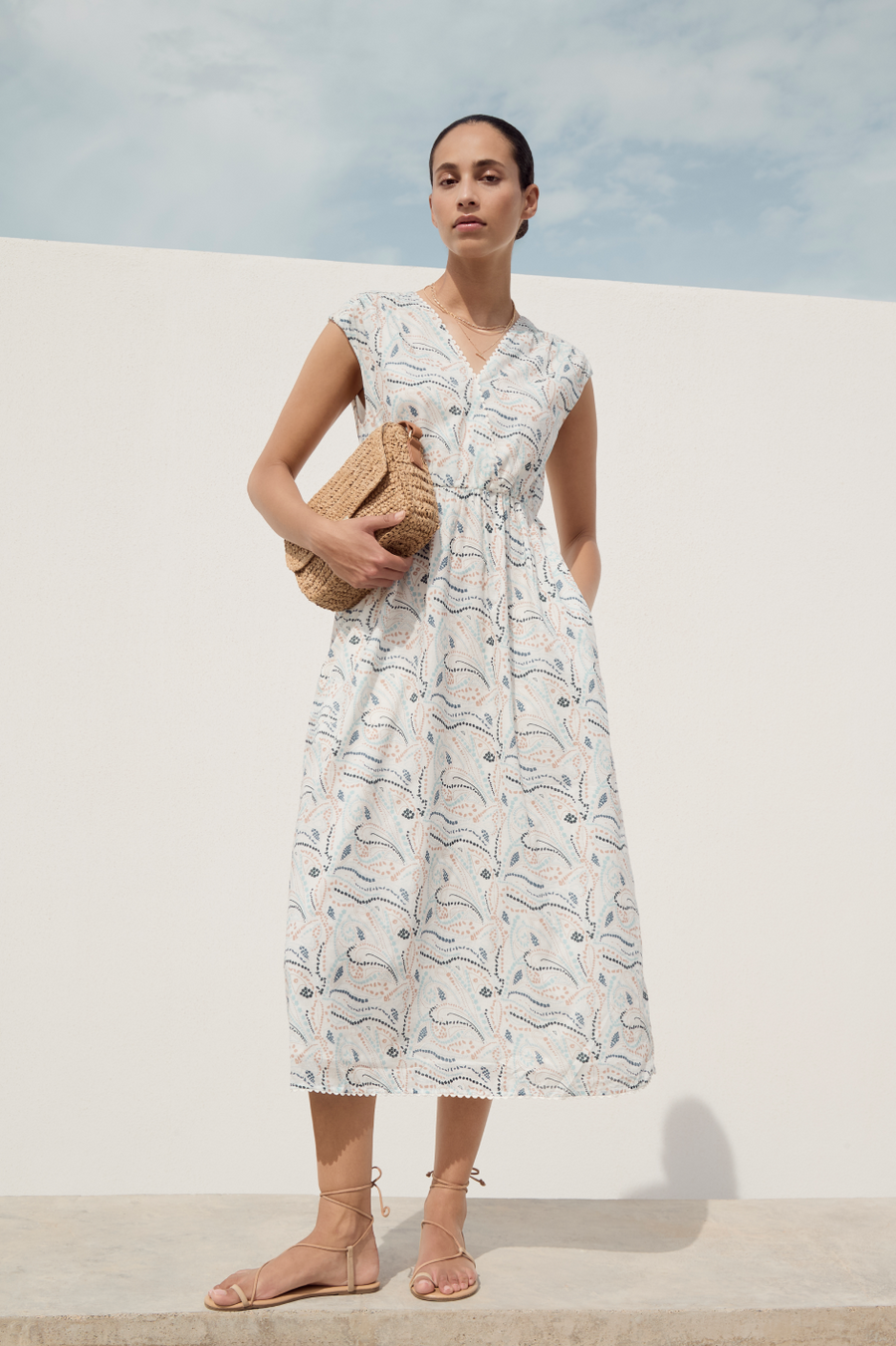 Maddison Dress - Ivory Paisley