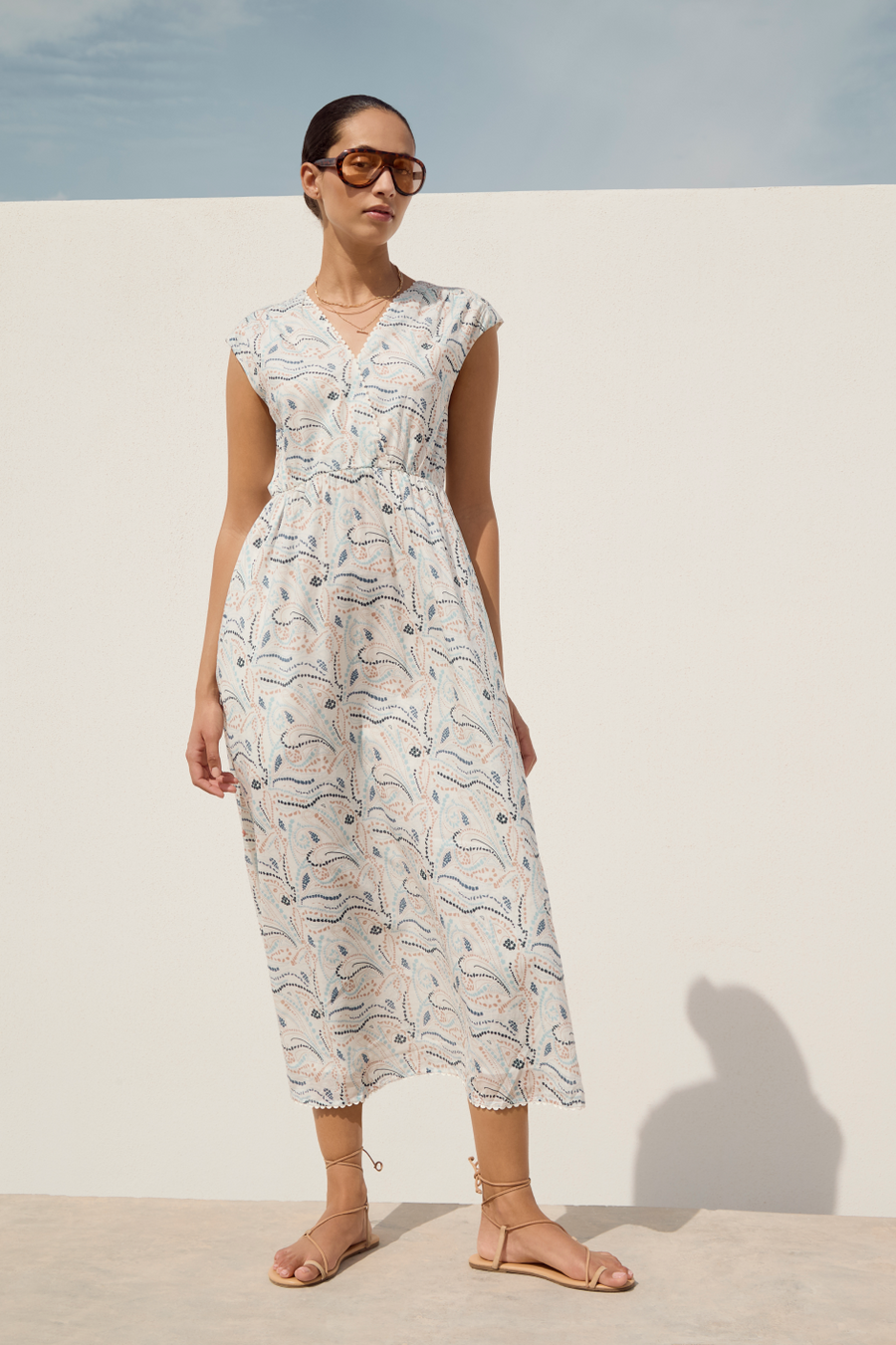 Maddison Dress - Ivory Paisley