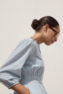 Georgina Dress - Blue/Ivory Stripe