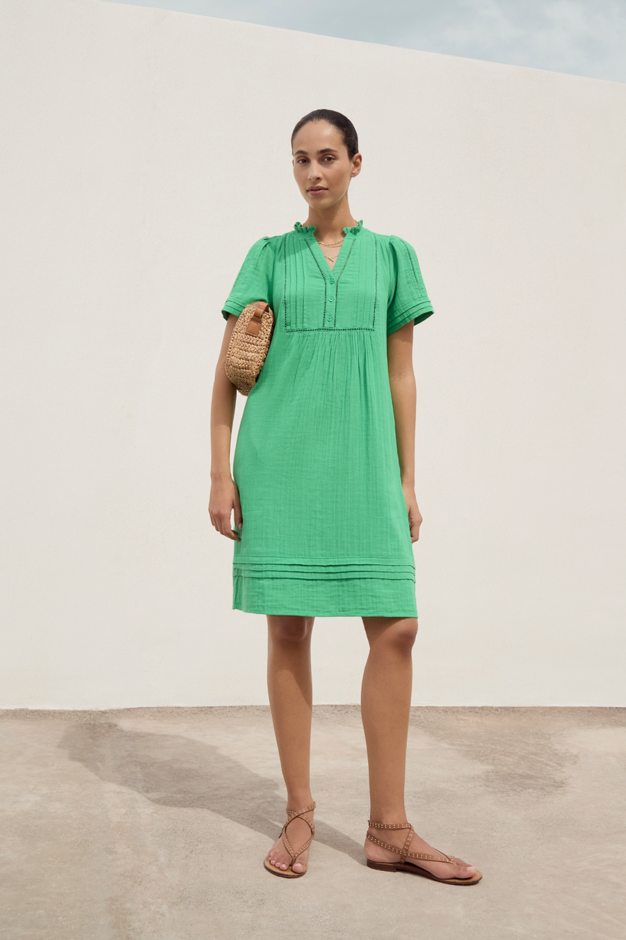 Otti Short Dress - Jade Green