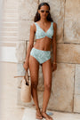 Isla Bikini Bottom - Green Mono Floral
