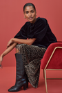 Ella Silk Velvet Skirt - Leopard