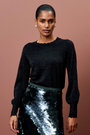 Fleurine Scallop Jumper - Black Sparkle