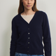 Katie Cashmere V-Neck Cardigan - Midnight