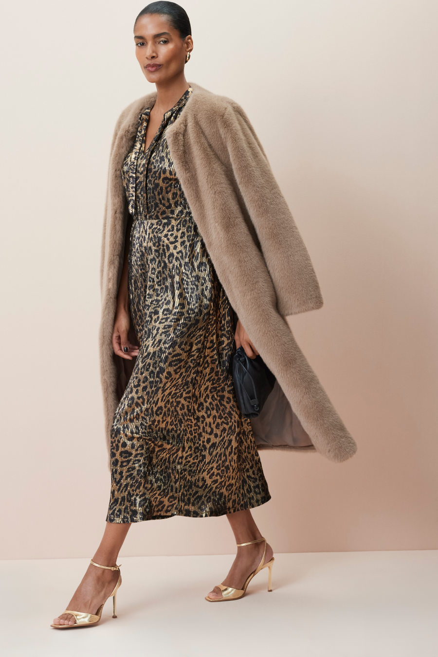 Cameron Long Length Faux Fur Coat - Mink