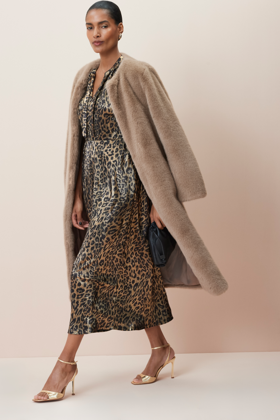 Cameron Long Length Faux Fur Coat - Mink