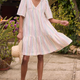 Elise Stripe Shimmer Dress - Ecru/Multi