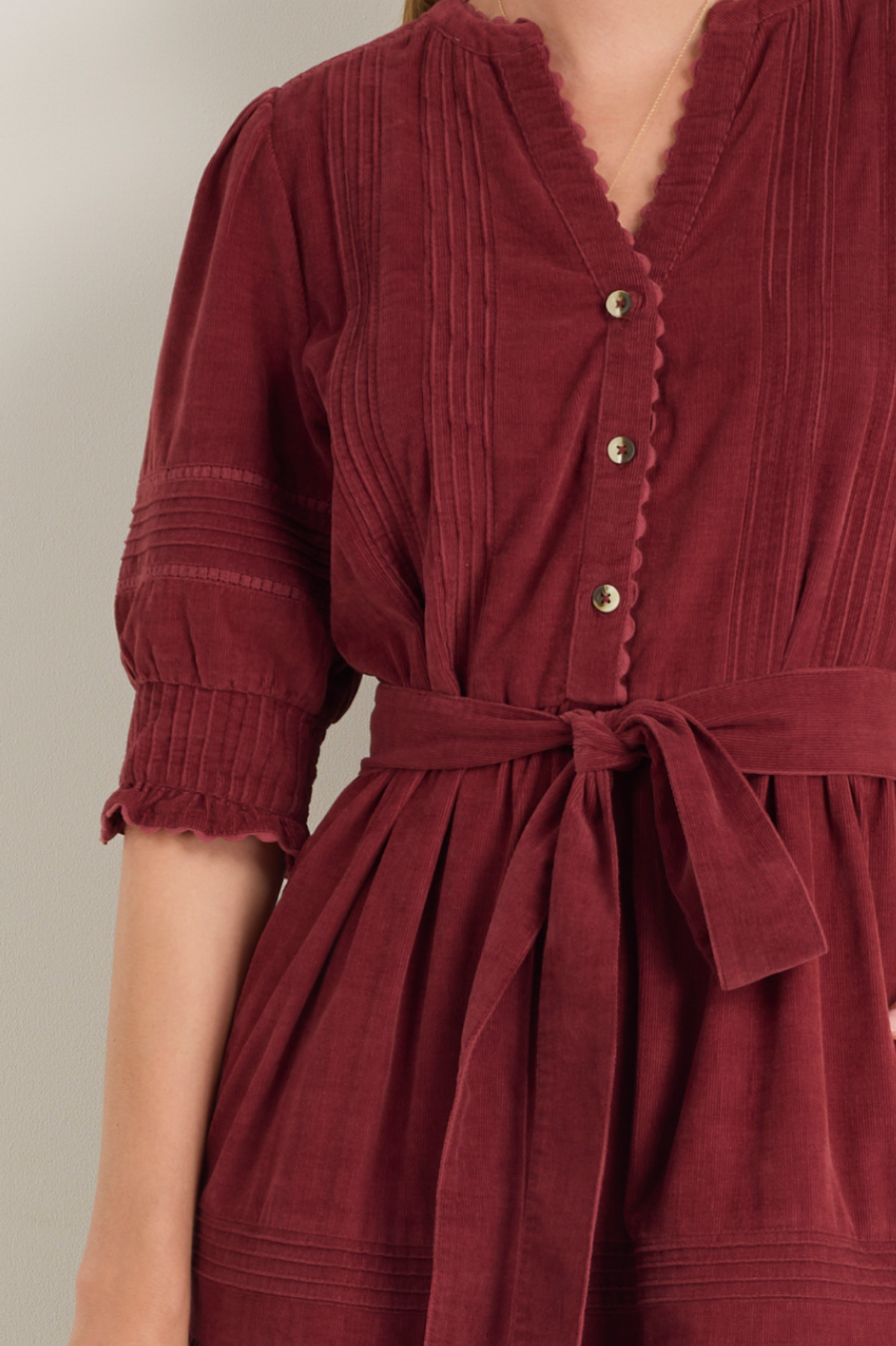 Klara Cord Dress - Merlot
