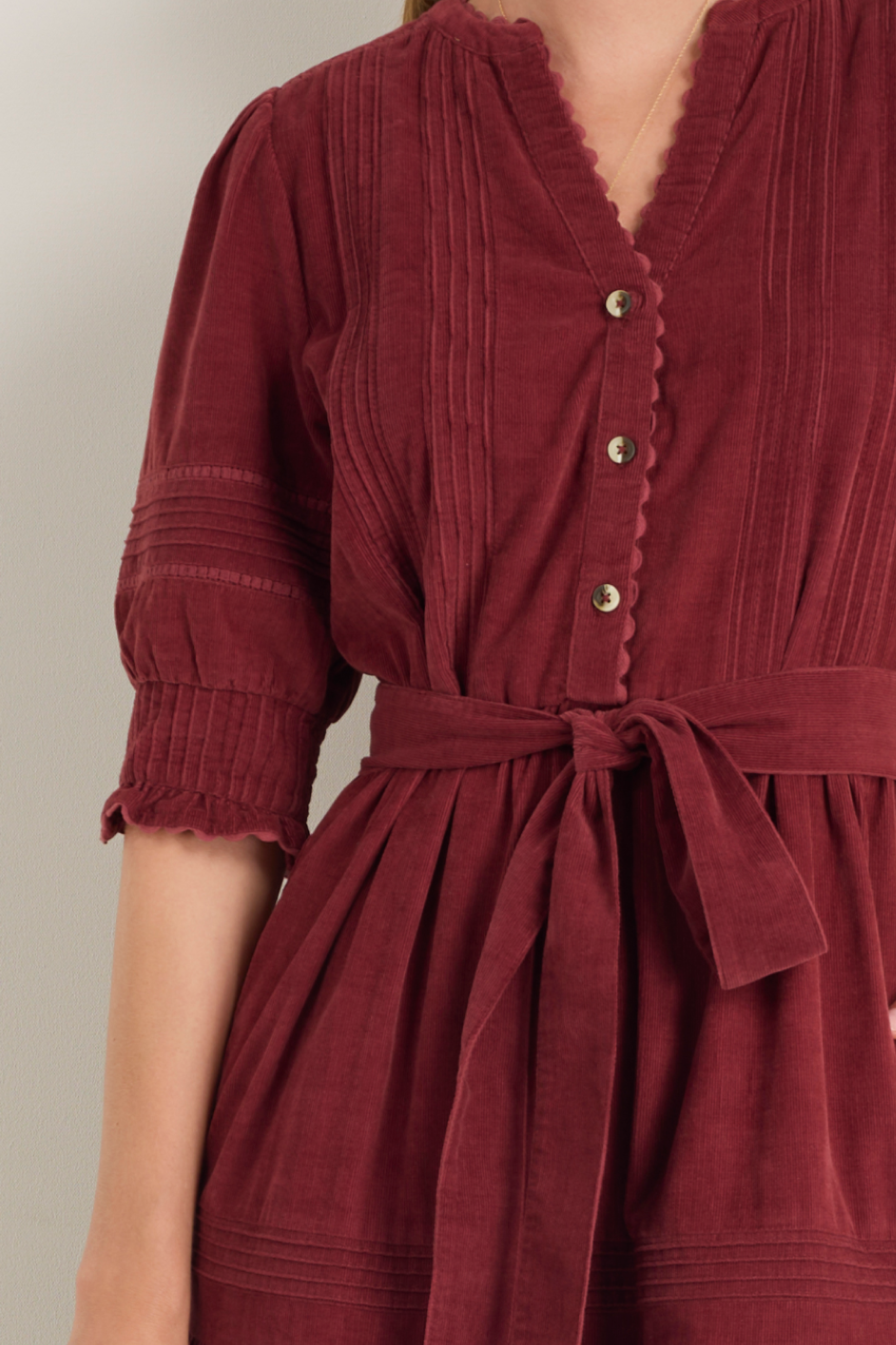 Klara Cord Dress - Merlot