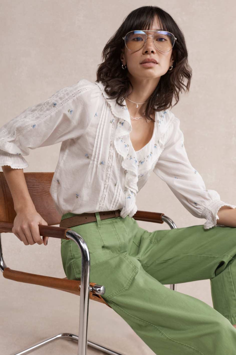 Sierra Blouse - Ivory Embroidered