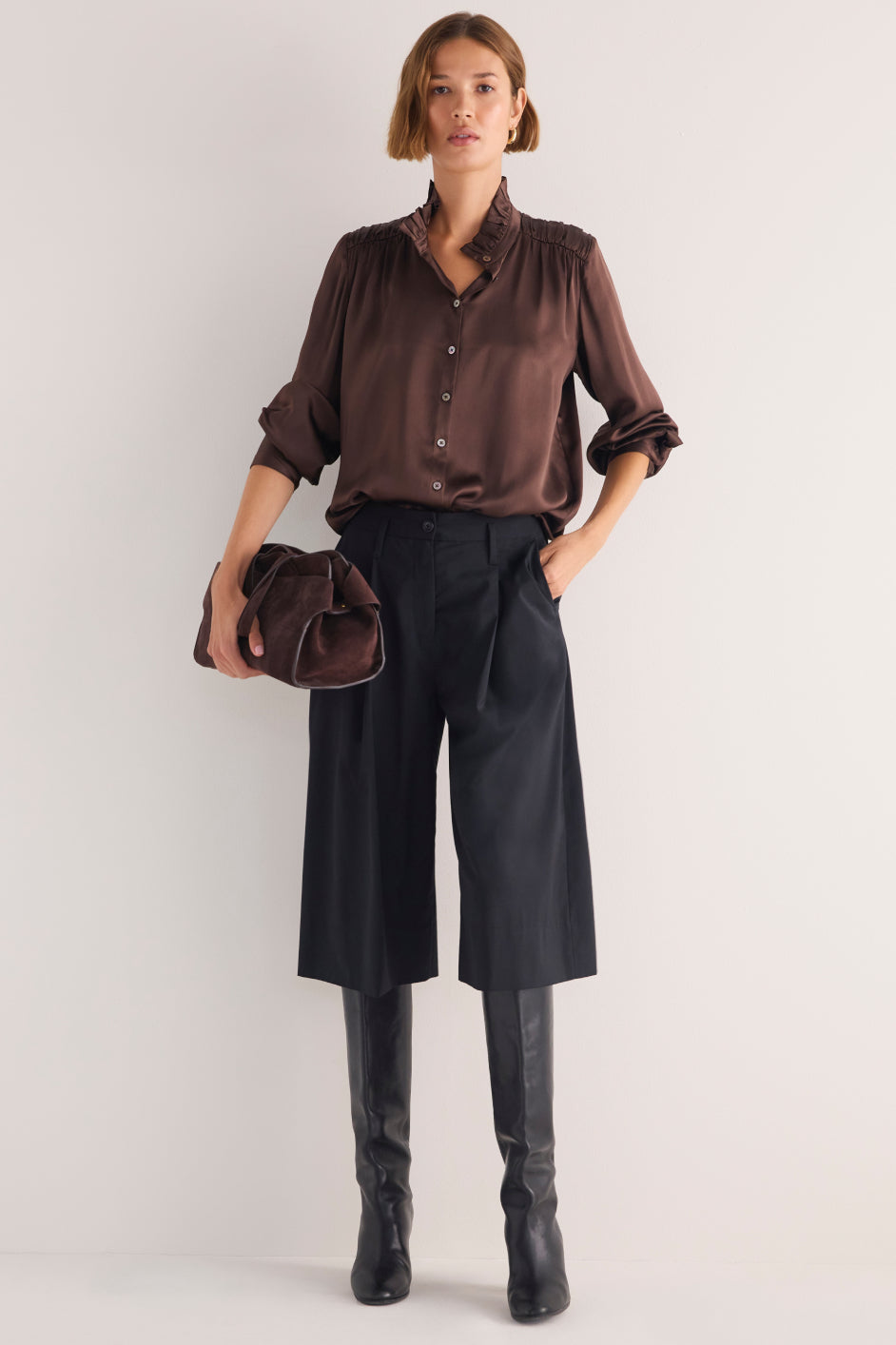 Betty Bermuda Wool Blend Short - Black