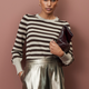 Flora Jumper - Oat/Cocoa Sparkle Stripe