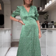 Bernie Silk Dress - Green Spot
