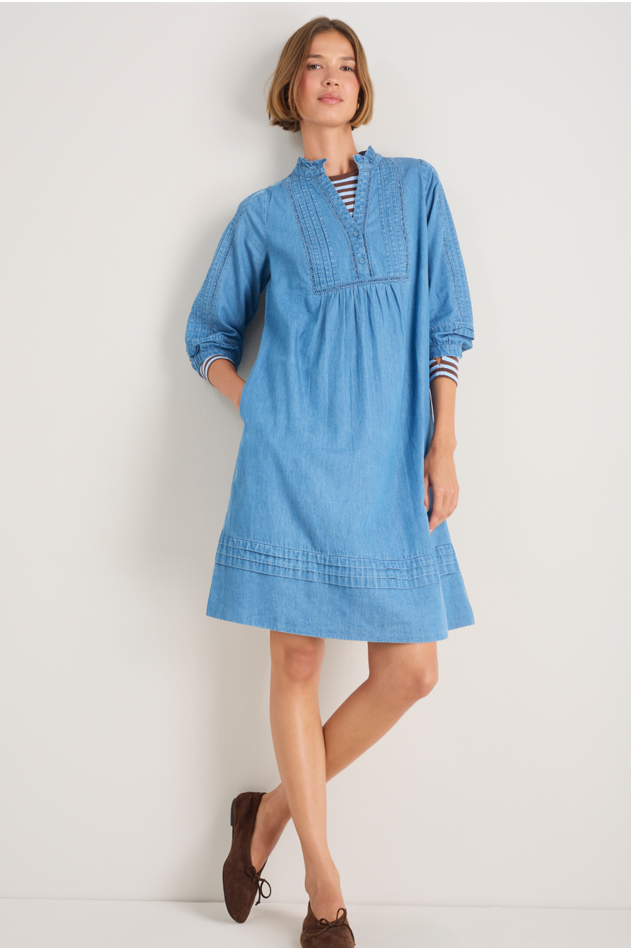 Otti Short Dress - Chambray